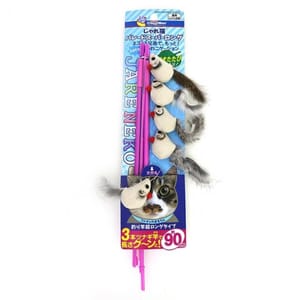 日本CattyMan 日本CattyMan 特長竿五鼠逗貓棒   正面圖