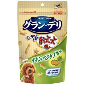 Unicharm Unicharm 狗零食 日本狗狗魚仔餅 雞肉及蔬菜味 50g 50g  正面圖