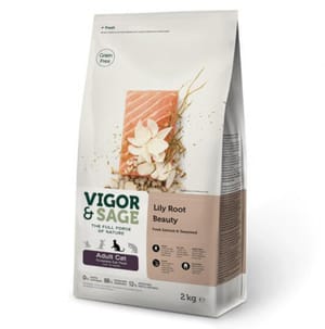 VIGOR VIGOR & SAGE 無穀物天然糧 百合美毛成貓 Lily Root Beauty Adult Cat 400g 400g 正面圖