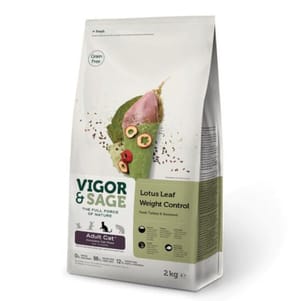 VIGOR VIGOR & SAGE 無穀物天然糧 荷葉減重成貓 Lotus Leaf Weight Control Adult Cat 400g 400g 正面圖