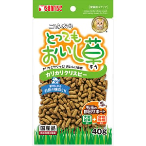 日本Sunrise 日本Sunrise 貓草大麥去毛球 脆脆粒 40g 40g  正面圖