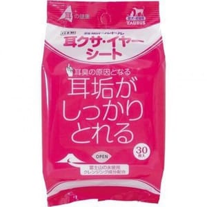 日本TAURUS 日本TAURUS 耳部去耳垢清潔濕紙巾 30枚 貓犬用 正面圖