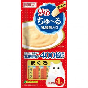 CIAO CIAO 肉泥 貓零食 乳酸菌 金槍魚肉醬 14g 4本入 14g  正面圖