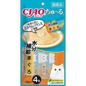 CIAO CIAO 肉泥 貓零食 水分補給 金槍魚肉醬 14g 4本入 14g 正面圖