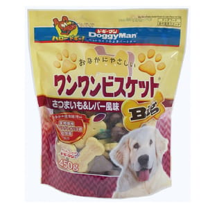 DoggyMan DoggyMan 日本狗零食 低脂健康骨頭型餅乾 蕃薯及內臟 450g 450g 犬用 正面圖