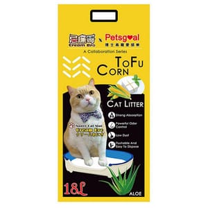 PETSGOAL PETSGOAL X 忌廉哥 玉米 豆腐貓砂 蘆薈 18L 18L 正面圖