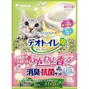 Unicharm Unicharm 日本消臭大師消臭抗菌沸石 矽膠貓砂 粉紅花香味 3.8L 8L 正面圖