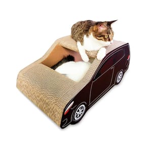 貓咪法拉利 貓咪法拉利 嚴選瓦楞紙車形貓窩貓抓板 60cmX30cmX26cm   正面圖