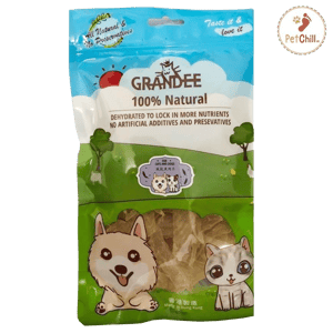 GRANDEE GRANDEE 香港製造 天然風乾小食 純魚肉片 50g 50g 貓犬用 正面圖