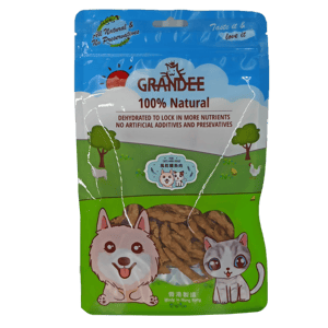 GRANDEE GRANDEE 香港製造 天然風乾小食 泰國鱷魚肉條 50g   賞味期限 2025.1 50g 貓犬用 正面圖