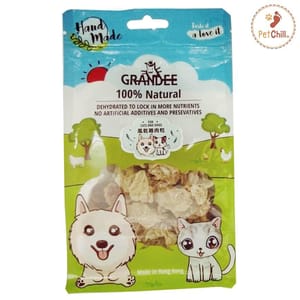GRANDEE GRANDEE 香港製造 天然風乾小食 純雞肉粒 50g 50g 貓犬用 正面圖