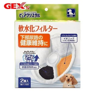 日本GEX 日本GEX 犬用水機離子過濾片替換裝 2片裝 犬用 正面圖