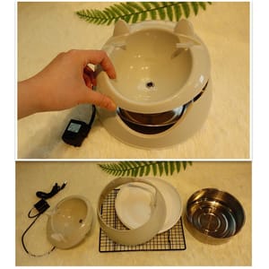 USB寵物飲水機 USB寵物飲水機 智能循環噴泉飲水器 耳朵形   正面圖