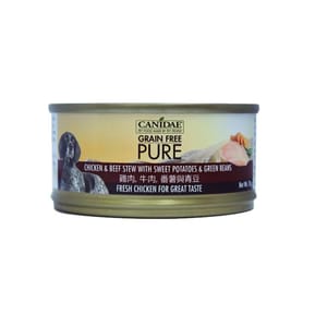 CANIDAE CANIDAE 咖比 PURE 狗罐頭 雞肉牛肉番薯及青豆 Chicken & Beef Stew with Sweet Potatoes & Green Beans 156g 156g 正面圖