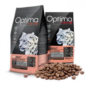 Optima Optima nova 無穀物雪豹三文魚美毛配方 Salmon & Potato 8kg 8kg 正面圖