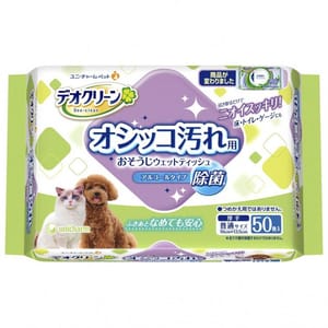 Unicharm Unicharm 日本清潔尿垢除菌濕紙巾 50枚  猫犬用 正面圖