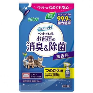 日本獅王LION 日本獅王LION Pet 寵物除菌消臭噴霧 無香料配方 補充包裝 320ml 320ml  正面圖