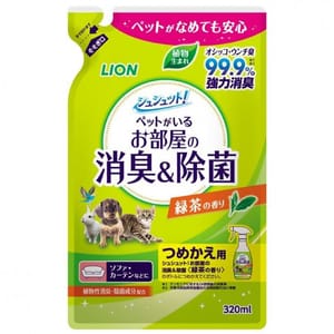 日本獅王LION 日本獅王LION Pet 寵物除菌消臭噴霧 綠茶味 補充包裝 320ml  停售 320ml  正面圖