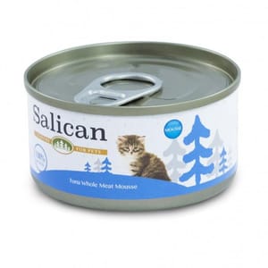 Salican Salican 貓罐頭 白肉吞拿魚慕絲幼貓用 85g 深藍 85g 貓用 正面圖