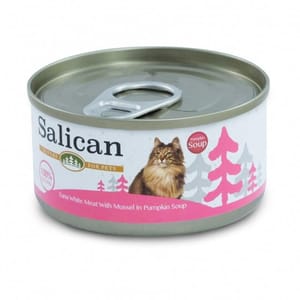 Salican Salican 貓罐頭 白肉吞拿魚青口南瓜湯 85g 粉紅 85g 正面圖