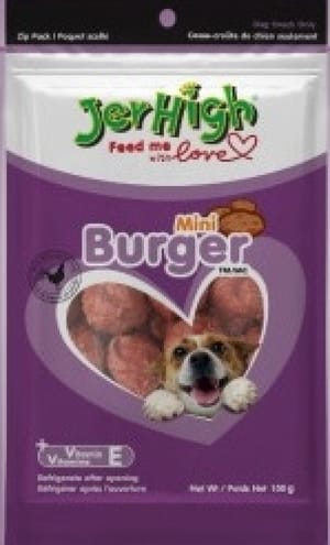 Jerhigh Jerhigh 狗小食 Burger 雞球 100g 100g  正面圖