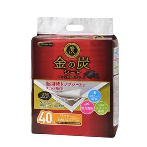 日本Clean 日本Clean One 金之炭雙層結構超強鎖臭 寵物尿墊 狗尿墊 狗尿片 [60*44 M碼 40枚]   正面圖