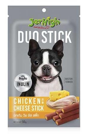 Jerhigh Jerhigh 夾心小食系列狗小食 DUO STICK 芝士夾心雞肉條 50g 50g  正面圖