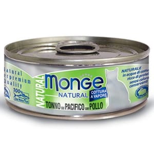 Monge Monge 貓罐頭 高蛋白質野生海洋系列 太平洋吞拿魚雞肉 80g 80g 正面圖