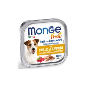 Monge Fruits 狗餐盒 雞肉山莓 100g (MO3215) (新舊包裝隨機發貨) 狗罐頭 狗濕糧 Monge 寵物用品速遞