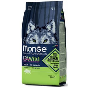 Monge Monge Bwild 狗糧 低穀物野生系列 成犬配方 豬肉 2.5kg 5kg  正面圖