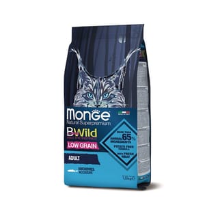 Monge Bwild 貓糧 低穀物野生系列 成貓配方 鳀魚 10kg (MO4930) (新舊包裝隨機發貨) 貓糧 貓乾糧 Monge 寵物用品速遞