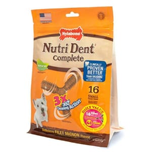 Nylabone Nylabone 潔齒骨 菲力牛扒味 6排 犬用 正面圖