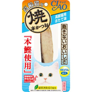 CIAO CIAO 貓零食 日本燒鰹魚條 干貝味 25g [高齡貓用] 25g 貓用 正面圖