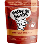 Meowing Meowing heads 貓濕糧 無穀物濕包 火雞雞肉牛肉 100g 100g  正面圖