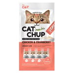 CAT CAT CHUP 貓零食 貓零食條 雞湯小紅莓 14g x 4條 14g  正面圖