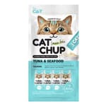 CAT CAT CHUP 貓零食 貓零食條 吞拿魚&海鮮 14g x 4條 14g  正面圖