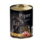 Piper Piper 黑鑽狗罐頭系列 成犬配方 雞心+糙米 400g 400g  正面圖