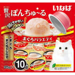日本INABA 日本INABA 貓零食 豪華啫喱 金槍魚及白飯魚 35g 10個入 35g  正面圖