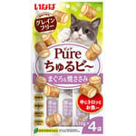 CIAO CIAO 貓零食 日本 Pure Chiu 天然軟心零食粒 金槍魚+雞肉味 10g 4袋入 10g  正面圖