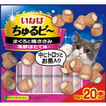 日本INABA 日本INABA 貓零食 軟心零食粒 金槍魚+雞肉 10g 20袋入 10g  正面圖