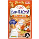 CIAO CIAO 貓零食 日本軟心零食粒 宗田鰹魚及宗田鰹魚乾味 12g 3袋入 12g  正面圖