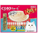 CIAO CIAO 肉泥 貓零食 金槍魚混合海鮮味 14g 40本入 14g  正面圖