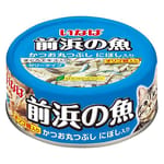 CIAO CIAO 貓罐頭 INABA 前浜の魚 原條拆肉鰹魚+小魚乾 115g 115g 正面圖
