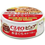 CIAO CIAO 貓罐頭 Pure系列 金槍魚+鰹魚 70g 70g 正面圖