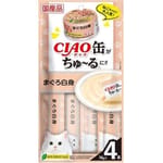 CIAO CIAO 肉泥 貓零食 缶之系列 白身金槍魚 14g 4本入 14g  正面圖