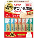 CIAO CIAO 肉泥 貓零食 1.5萬億乳酸菌 金槍魚+鰹魚肉醬 14g 30本入 14g  正面圖