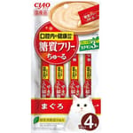 CIAO CIAO 肉泥 貓零食 口腔健康 無糖配方 金槍魚肉醬 14g 4本入 14g  正面圖
