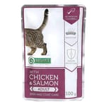 Nature's Nature's Protection 貓濕糧 成貓主食袋裝濕糧 健康皮膚和毛髮配方 雞肉+三文魚 100g 100g 正面圖