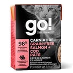GO! GO! SOLUTIONS 貓濕糧 活力營養系列 三文魚鱈魚肉醬 182g 182g 正面圖