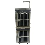 Solidpet蘇力 Solidpet蘇力 寵物籠 貓籠狗籠 ABS板固定飛機籠組合 有輪款 二號   正面圖